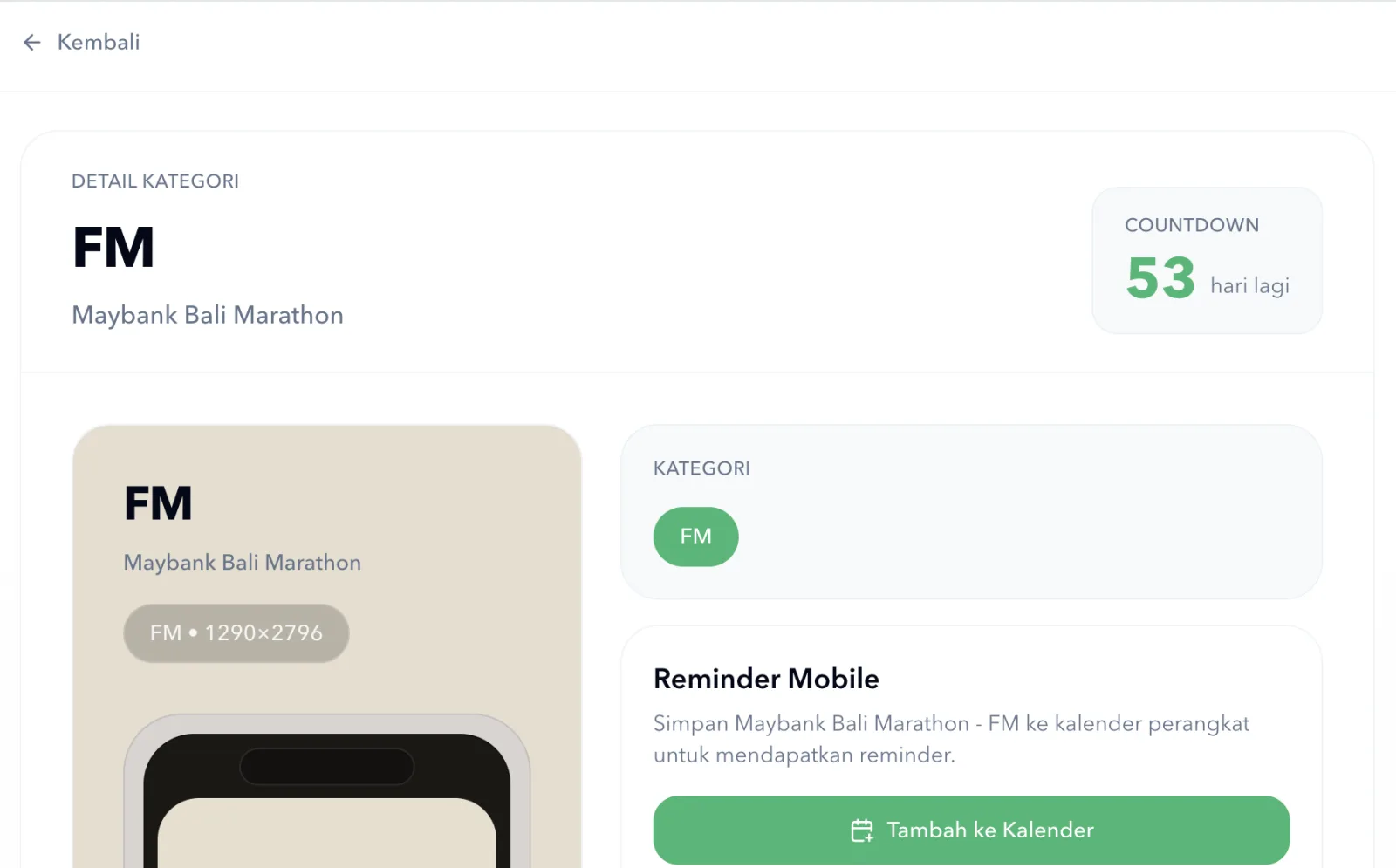 Running Calendar - Mobile Reminder